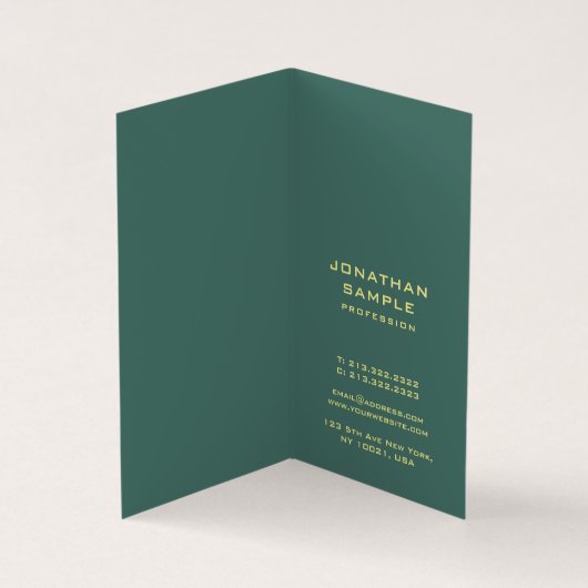 Elegante Moderne Monogram Initiaal Verticale Vouw Visitekaartje (Binnen)