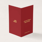 Elegante Moderne Monogram Initiaal Verticale Vouw Visitekaartje (Buitenkant)