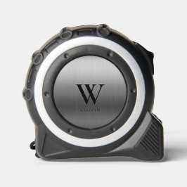 Elegante Moderne Monogram Initiaal Zilver Metaalac Rolmaat