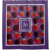 Elegante Moderne Monogram Initiaal Zomerfruit Douchegordijn (Voorkant)