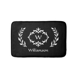 Elegante moderne monogram krans chic zwart wit badmat
