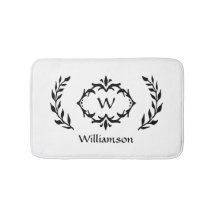 Elegante Moderne Monogram Krans Zwart Wit Chic