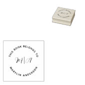 Elegante Moderne Monogram Minimalistische Aangepas Rubberstempel (Gestempeld)
