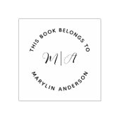 Elegante Moderne Monogram Minimalistische Aangepas Rubberstempel (Afrduk)