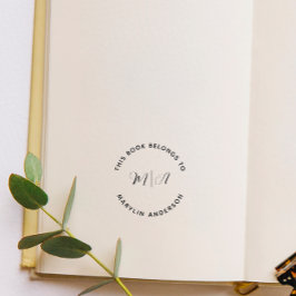 Elegante Moderne Monogram Minimalistische Aangepas Rubberstempel