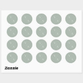 Elegante Moderne Monogram Sage Green Wedding Ronde Sticker (Vel)