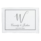 Elegante moderne monogram trouwcadeau geschenk kussensloop (Voorkant)