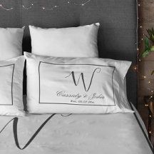Elegante moderne monogram trouwcadeau geschenk