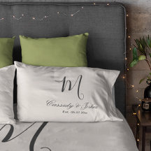 Elegante moderne monogram trouwcadeau geschenk