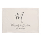 Elegante moderne monogram trouwcadeau geschenk kussensloop (Voorkant)