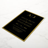 Elegante moderne monogram trouwfolie uitnodiging (Gedraaid)
