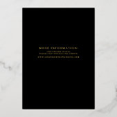 Elegante moderne monogram trouwfolie uitnodiging (Achterkant)