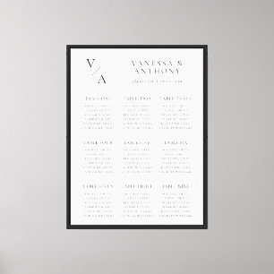 Elegante Moderne Monogram Trouwstoel Grafiek Canvas Afdruk