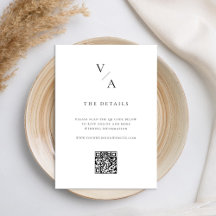 Elegante moderne monogram zwart-wit bruiloft