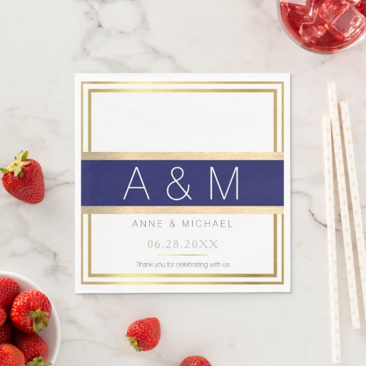 Elegante / moderne monogrammed bruiloft partij servetten (Insitu)