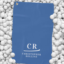 Elegante moderne monogrammed Initialen naam blauw