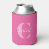 Elegante moderne monogramnaam in heet roze