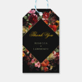 Elegante moderne moody bloemen bruiloft cadeaulabel (Achterkant)