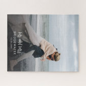 Elegante moderne Mr en Mrs Monogram trouwfoto Legpuzzel (Horizontaal)