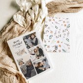 Elegante Moderne Multi Foto Botanische Waterverf Feestdagenkaart