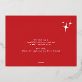 Elegante moderne multi fotocollage Vrolijk Kerstfe Folie Feestdagenkaart (Achterkant)