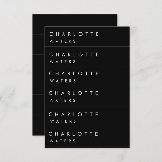 Elegante Moderne Naam Plaats Kaart (Voorkant / Achterkant)