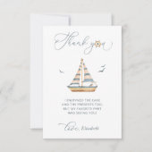 Elegante moderne nautische zeilboot dank u kaart (Voorkant)