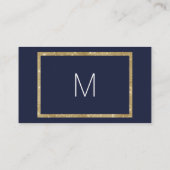 Elegante moderne Navy Blue Gold Sequin bruiloft Plaatskaartje (Achterkant)