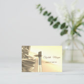 Elegante moderne nep goud, lippenstift visitekaartje (Staand voorkant)