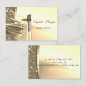 Elegante moderne nep goud, lippenstift visitekaartje (Voorkant / Achterkant)