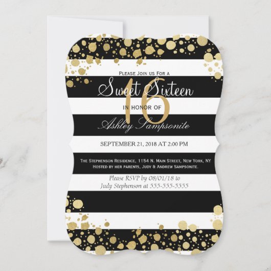 Elegante moderne nepgoud spetters en strepen kaart (Voorkant)