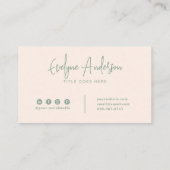 Elegante Moderne Neutrale Boho Chic Feather Indie Visitekaartje (Achterkant)