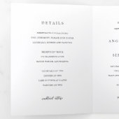 Elegante Moderne Neutrale Bruiloft Drieluik Uitnodiging (Binnenzijde eerst)