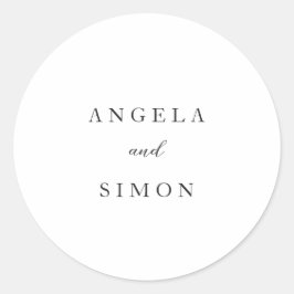 Elegante Moderne Neutrale Bruiloft Ronde Sticker