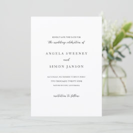 Elegante Moderne Neutrale Bruiloft Save The Date