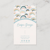Elegante moderne neutrale handgemaakte regenboog B Visitekaartje (Achterkant)