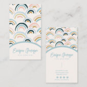 Elegante moderne neutrale handgemaakte regenboog B Visitekaartje (Voorkant / Achterkant)