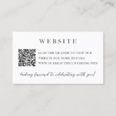 Elegante moderne neutrale QR-code bruiloft Informatiekaartje (Voorkant)