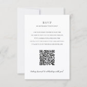 Elegante moderne neutrale QR-code bruiloft RSVP Kaartje (Voorkant)
