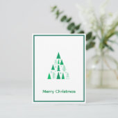 Elegante moderne niet-foto kerstboom feestdagenkaart (Staand voorkant)