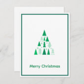 Elegante moderne niet-foto kerstboom feestdagenkaart (Voorkant / Achterkant)