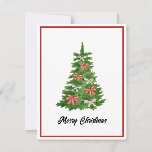 Elegante moderne niet-foto kerstboom feestdagenkaart (Voorkant)