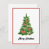 Elegante moderne niet-foto kerstboom feestdagenkaart (Voorkant / Achterkant)