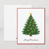 Elegante moderne niet-foto kerstboom feestdagenkaart (Voorkant / Achterkant)
