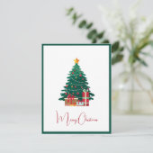 Elegante moderne niet-foto kerstboom feestdagenkaart (Staand voorkant)