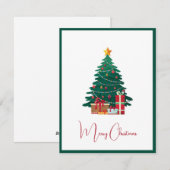 Elegante moderne niet-foto kerstboom feestdagenkaart (Voorkant / Achterkant)