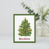 Elegante moderne niet-foto kerstboom feestdagenkaart (Staand voorkant)