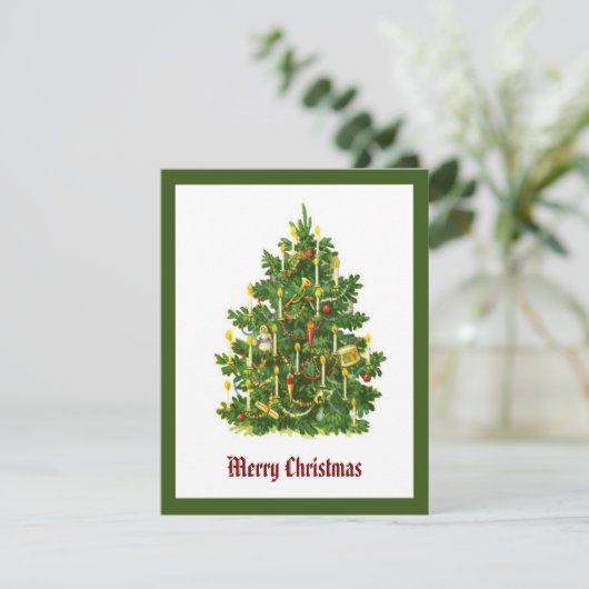 Elegante moderne niet-foto kerstboom feestdagenkaart (Staand voorkant)