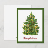 Elegante moderne niet-foto kerstboom feestdagenkaart (Voorkant / Achterkant)