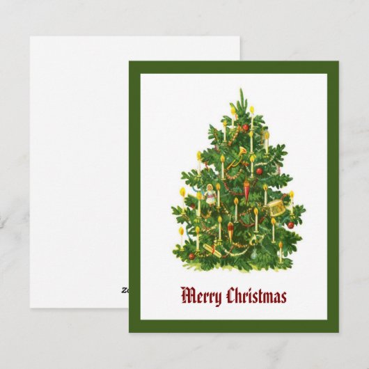 Elegante moderne niet-foto kerstboom feestdagenkaart (Voorkant / Achterkant)